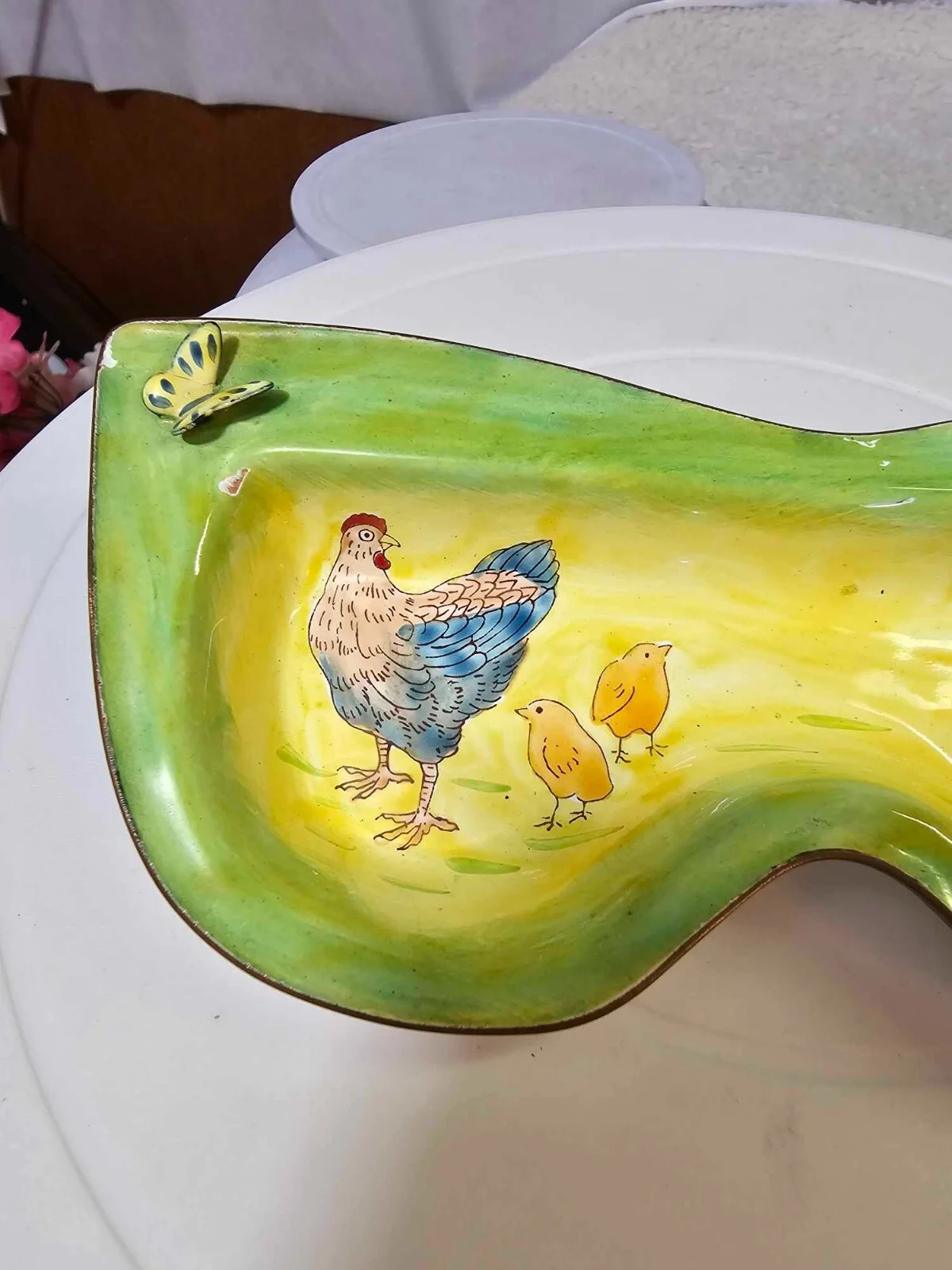 Eyeglasses Holder kelvin chen 2004 enamel copper hen rooster butterfly design 2