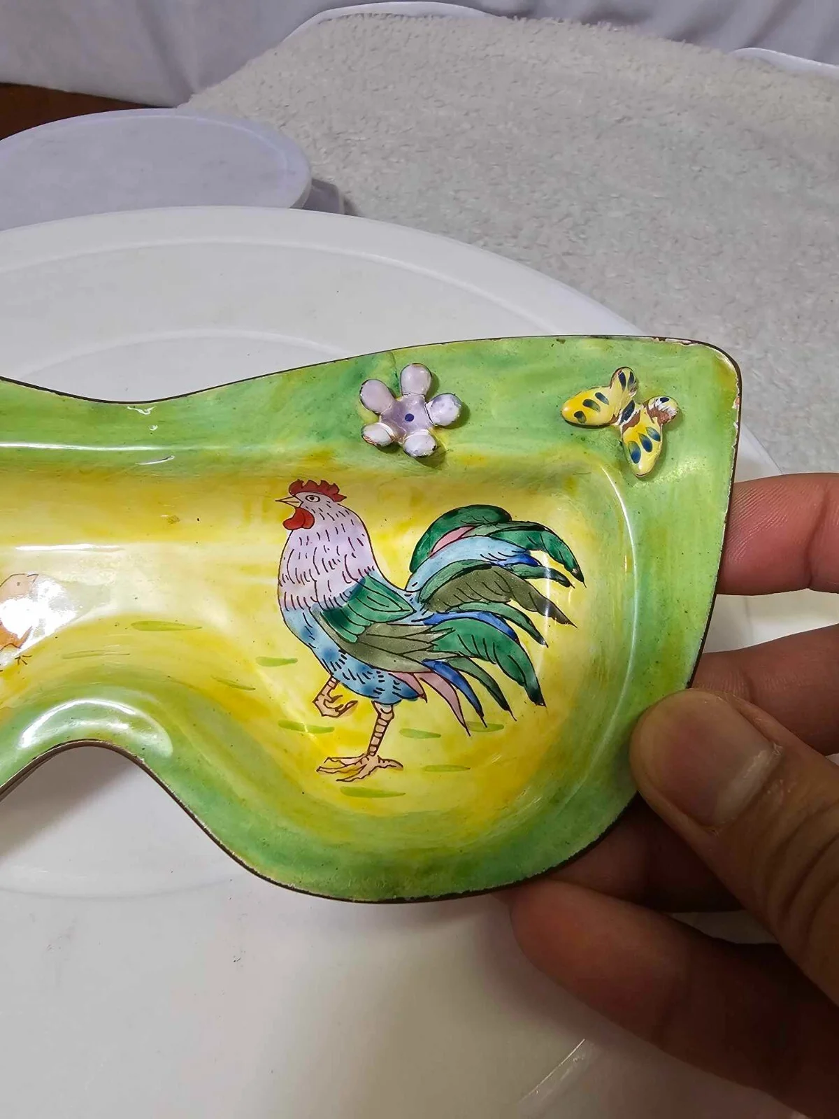 Eyeglasses Holder kelvin chen 2004 enamel copper hen rooster butterfly design 3