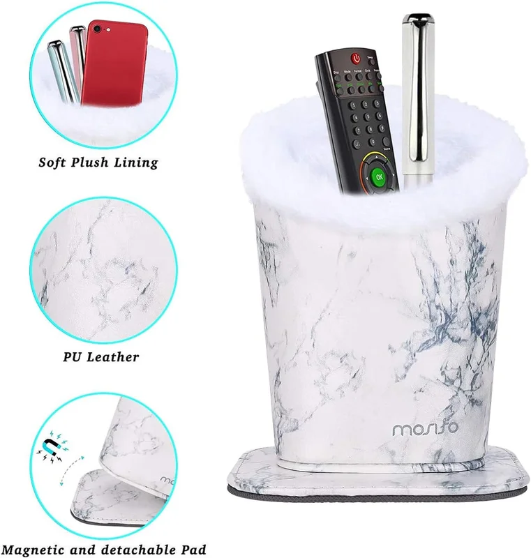 Eyeglasses Holder, Plush Lined PU Leather Pattern Stand Case with Magnetic Base, 3
