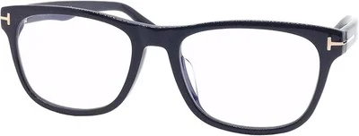 Eyeglasses Tom Ford FT 5662 -F-B Asian fit 001 Shiny Black/Blue Block Lenses...
