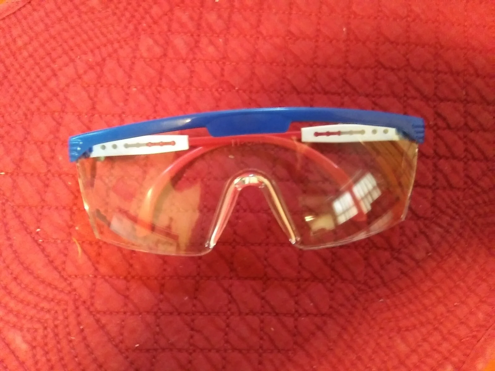 eyeglasses Vector Saftey glasses plastic adjustable temples red white and blue 2