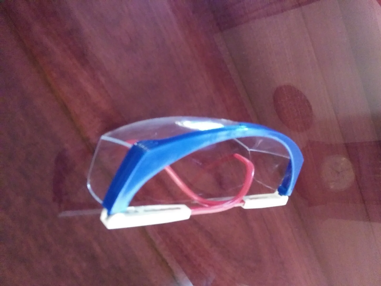 eyeglasses Vector Saftey glasses plastic adjustable temples red white and blue 3