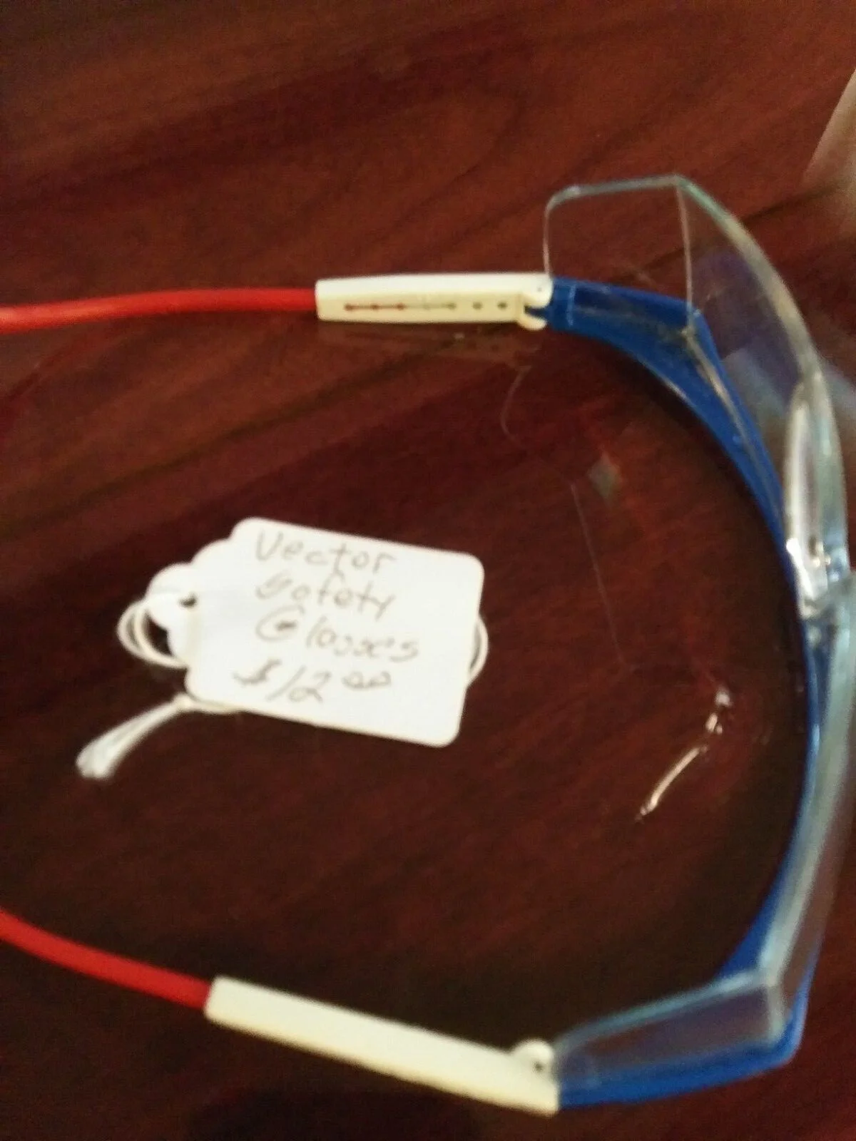 eyeglasses Vector Saftey glasses plastic adjustable temples red white and blue 4