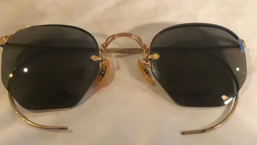 EYEGLASSES Vintage 1/10 12 K GF Gold Filled Frame Antique Glasses and Case