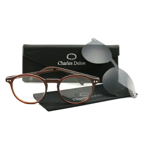 Eyeglasses Womens Brown Frames Round 47 20 140 by Charles Delon Round 4