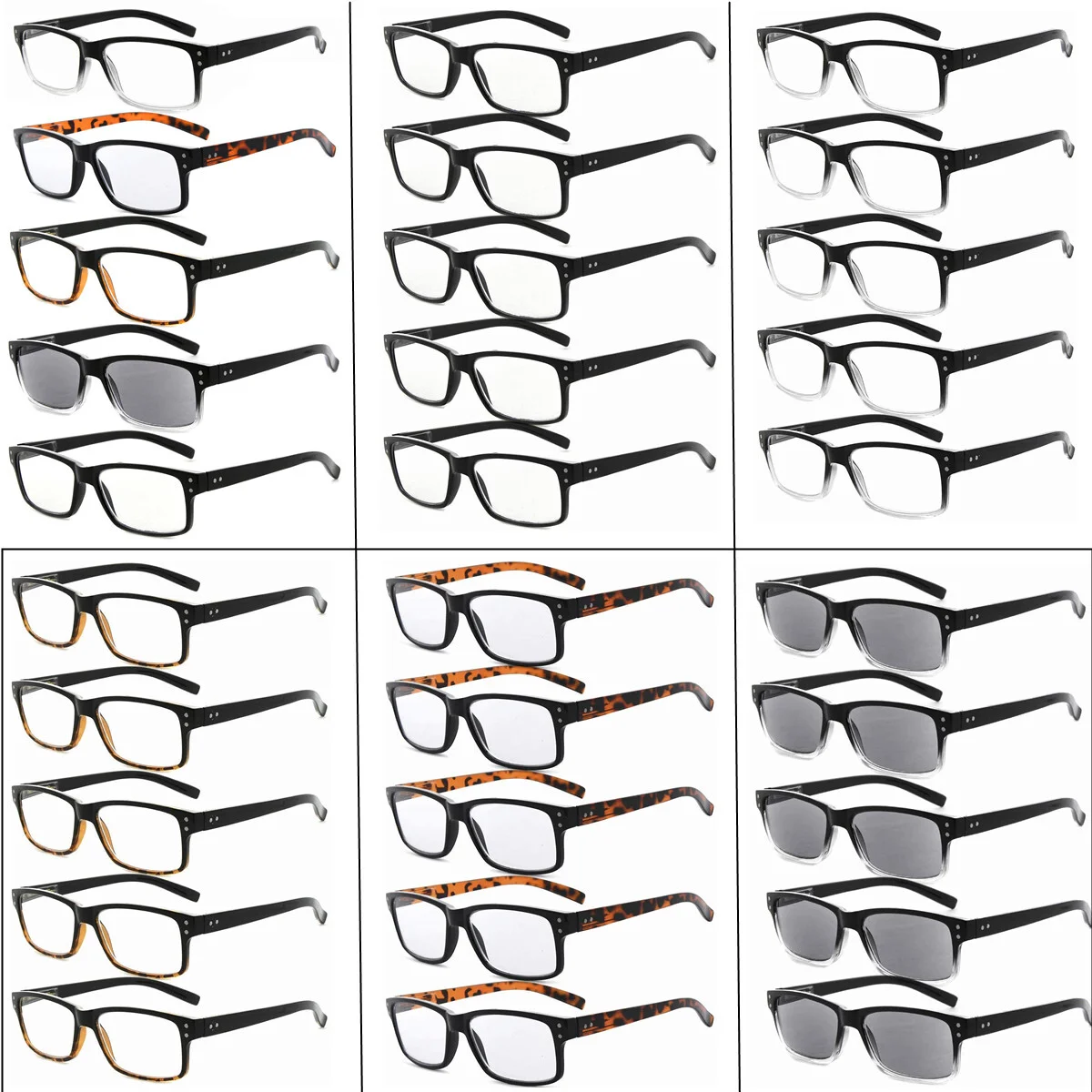 Eyekepper Reading Glasses 5 Pack Readers Men Women Eyeglasses Spring Hinge