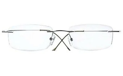 Eyekepper Titanium Rimless Eyeglasses Men Women Silver 2