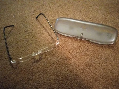 EYEPHORICS SWISS MADE EYEGLASSES CLEAR BROWN PLASTIC RIMLESS BROWN