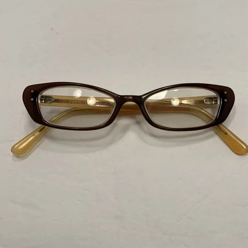 Eyes On Freemont Eyeglasses Frames Brown Clear Two Tone Cat Eyes