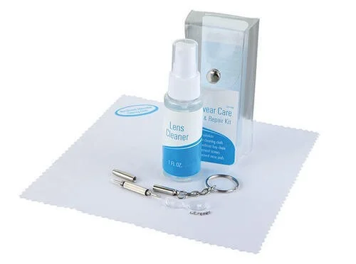 EYEWEAR CARE CLEAN & REPAIR KIT with Dual SCREWDRIVER KEY CHAIN SET 3