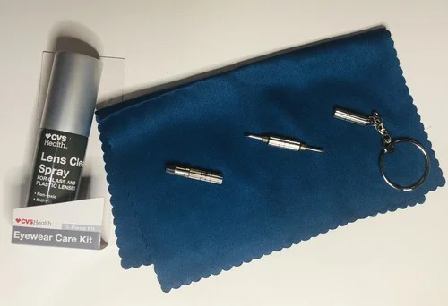 Eyewear Care Kit Lens Cleaner Spray, Cleaning Cloth, & 4-in-1 Repair Tool