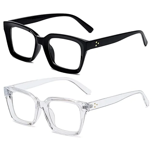 EYLRIM Classic Thick Square Frame Clear Lens Glasses for Women Men Non Prescription Eyeglasses(A6 Tortoise)