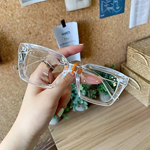 EYLRIM Classic Thick Square Frame Clear Lens Glasses for Women Men Non Prescription Eyeglasses(A6 Tortoise) 4