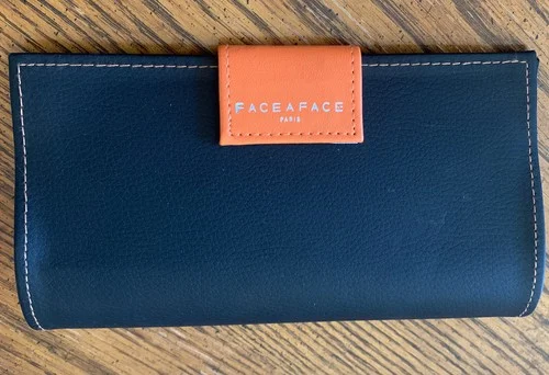 FACEaFACE Paris Black & Orange Eyeglasses/ Sunglasses Case with Magnetic Closure