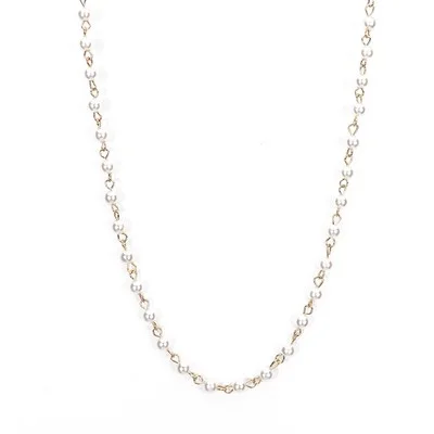 Fashion Eyeglasses Chain Imitation Pearl Beaded for Women Trendy Metal Bead Chain Anti-Falling Glasses Eyeglasses Cord Necklace