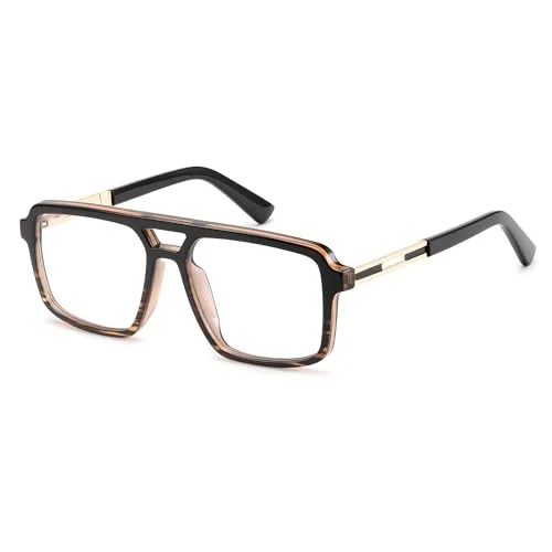 FEISEDY Retro Aviator Blue Light Glasses for Men Women Square Frame Computer Reading/TV/Phones Glasses B0209 1