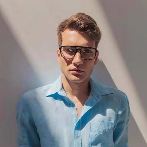 FEISEDY Retro Aviator Blue Light Glasses for Men Women Square Frame Computer Reading/TV/Phones Glasses B0209 3