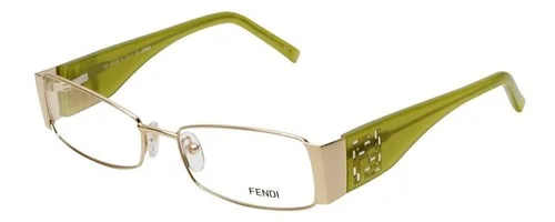 Fendi Authentic Designer Reading Glasses F923R-714-52 mm in Gold Green Crystal