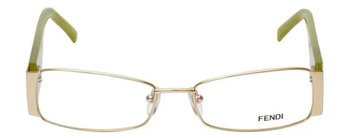Fendi Authentic Designer Reading Glasses F923R-714-52 mm in Gold Green Crystal 2