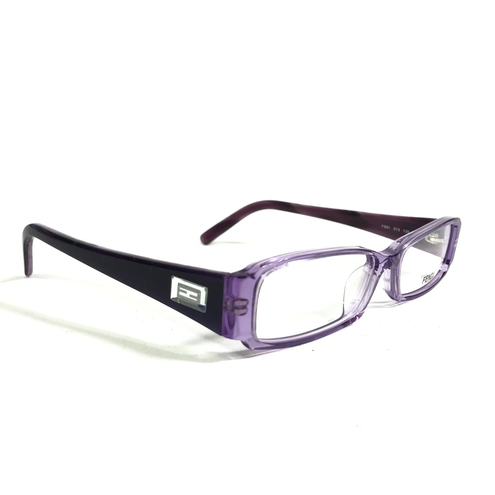 Fendi Eyeglasses Frames F891 513 Clear Purple Rectangular Full Rim 50-14-135 2