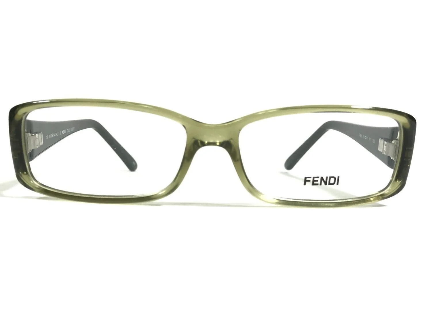 Fendi Eyeglasses Frames F893 317 Green Rectangular Glitter Logos 51-14-130 3