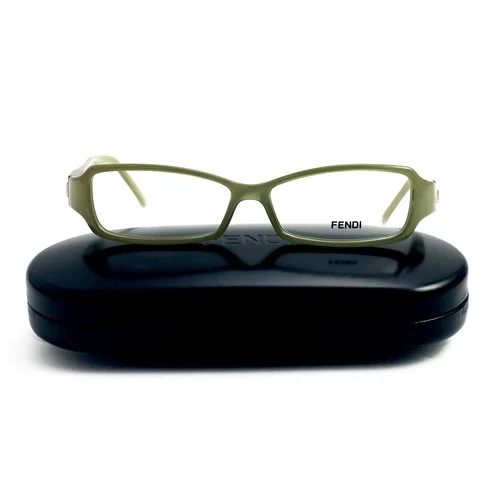 Fendi Eyeglasses Women Green Frames Rectangle 53 13 135 F886R 316 2