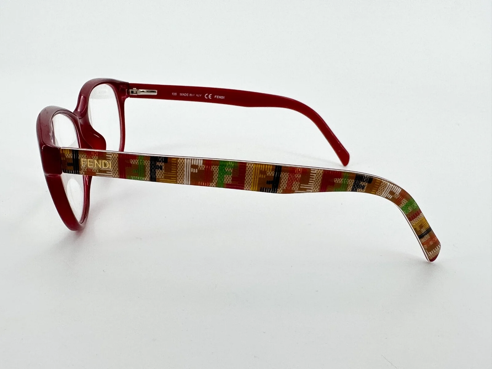 Fendi F1025 Eyeglasses FRAMES 615 red 51[]16-135 Multi Color Logos H971 3