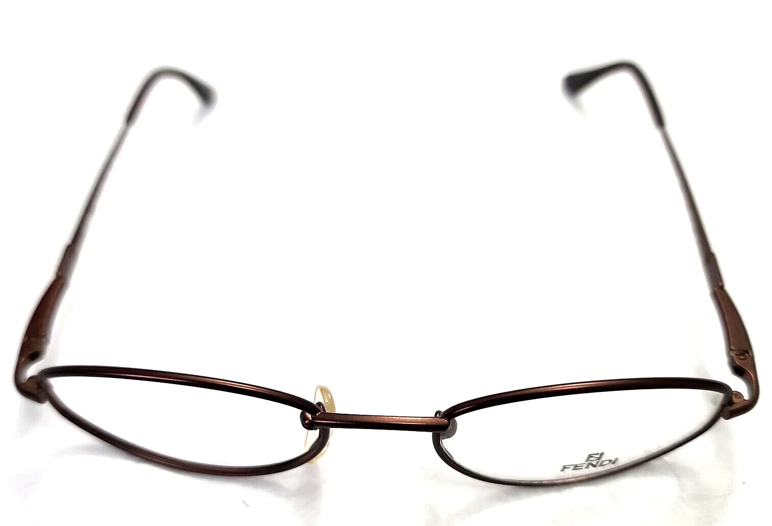 Fendi F544 Small Brown Metal Oval Eyeglasses Frames 48-18 135 Italy New 3
