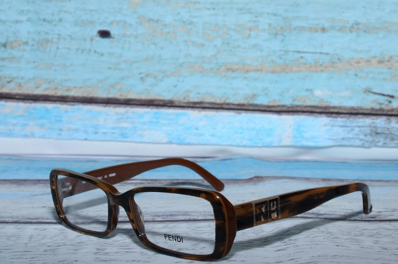 Fendi F768 205 Rectangular Brown/Black Pattern Women