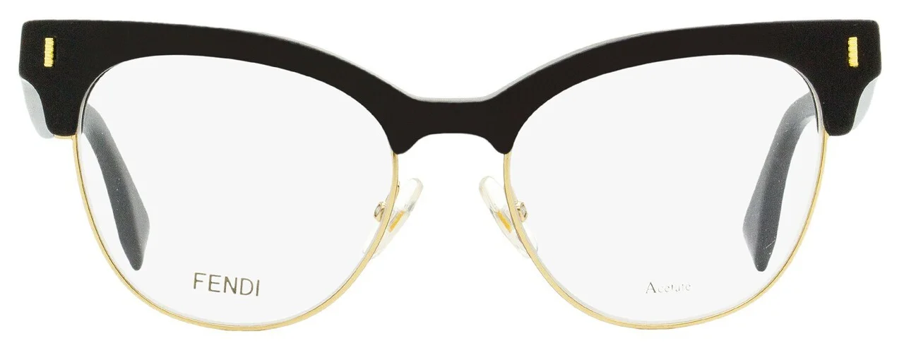 Fendi FF 0163 VJG Eyeglasses Black Gold Optical Frame FF0163 New Authentic 51mm 2