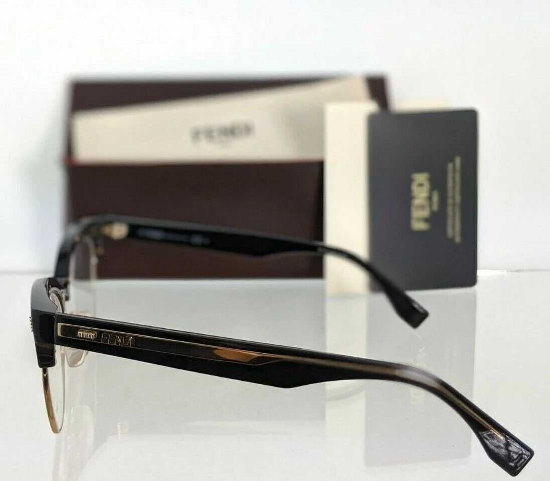 Fendi FF 0163 VJG Eyeglasses Black Gold Optical Frame FF0163 New Authentic 51mm 4