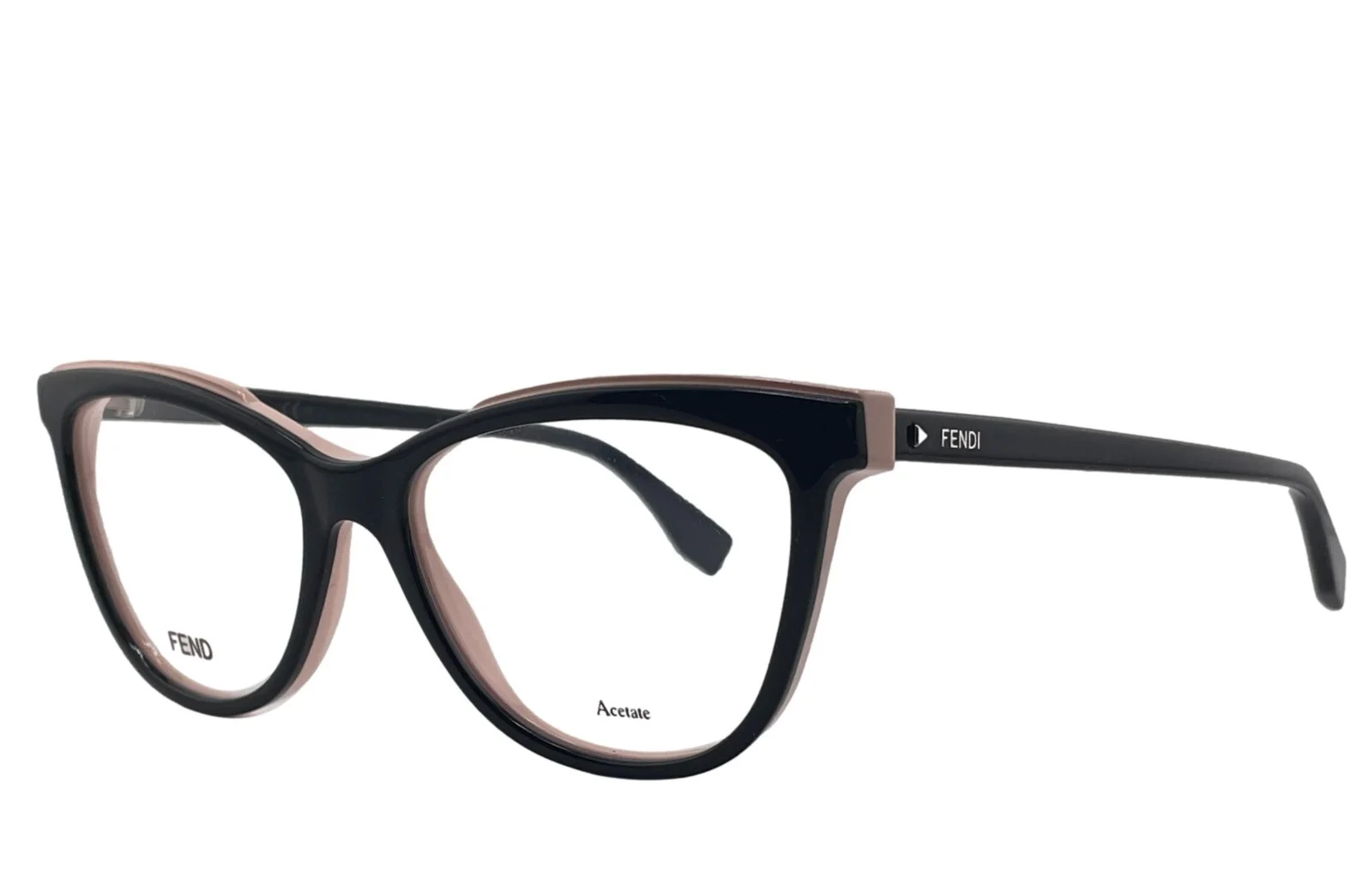 Fendi FF 0255 807 Black / Pink Cat Eye Eyeglasses Frames 53mm 16mm 140mm