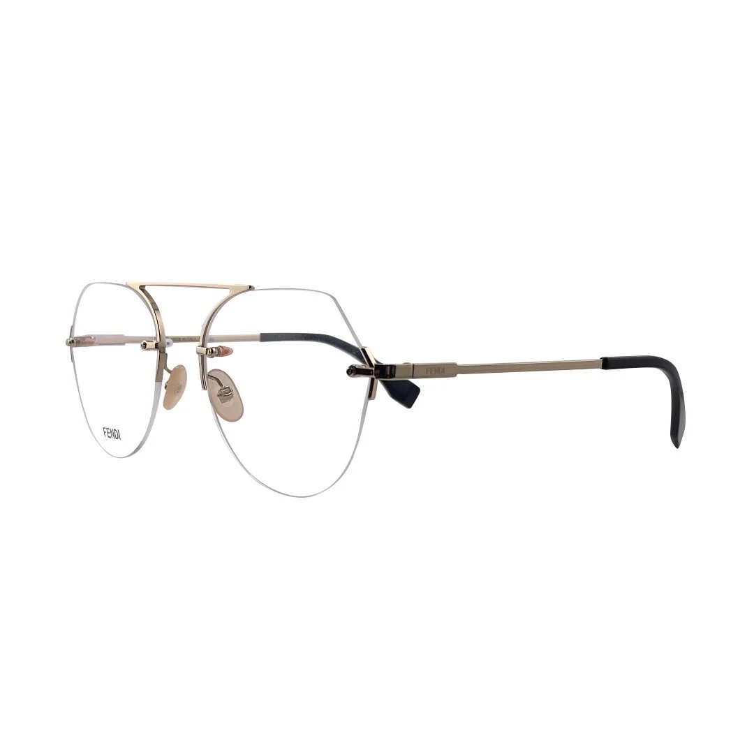 Fendi FF M0063 Gold Round Rimless Eyeglasses Frames 55mm 19mm 145mm 3