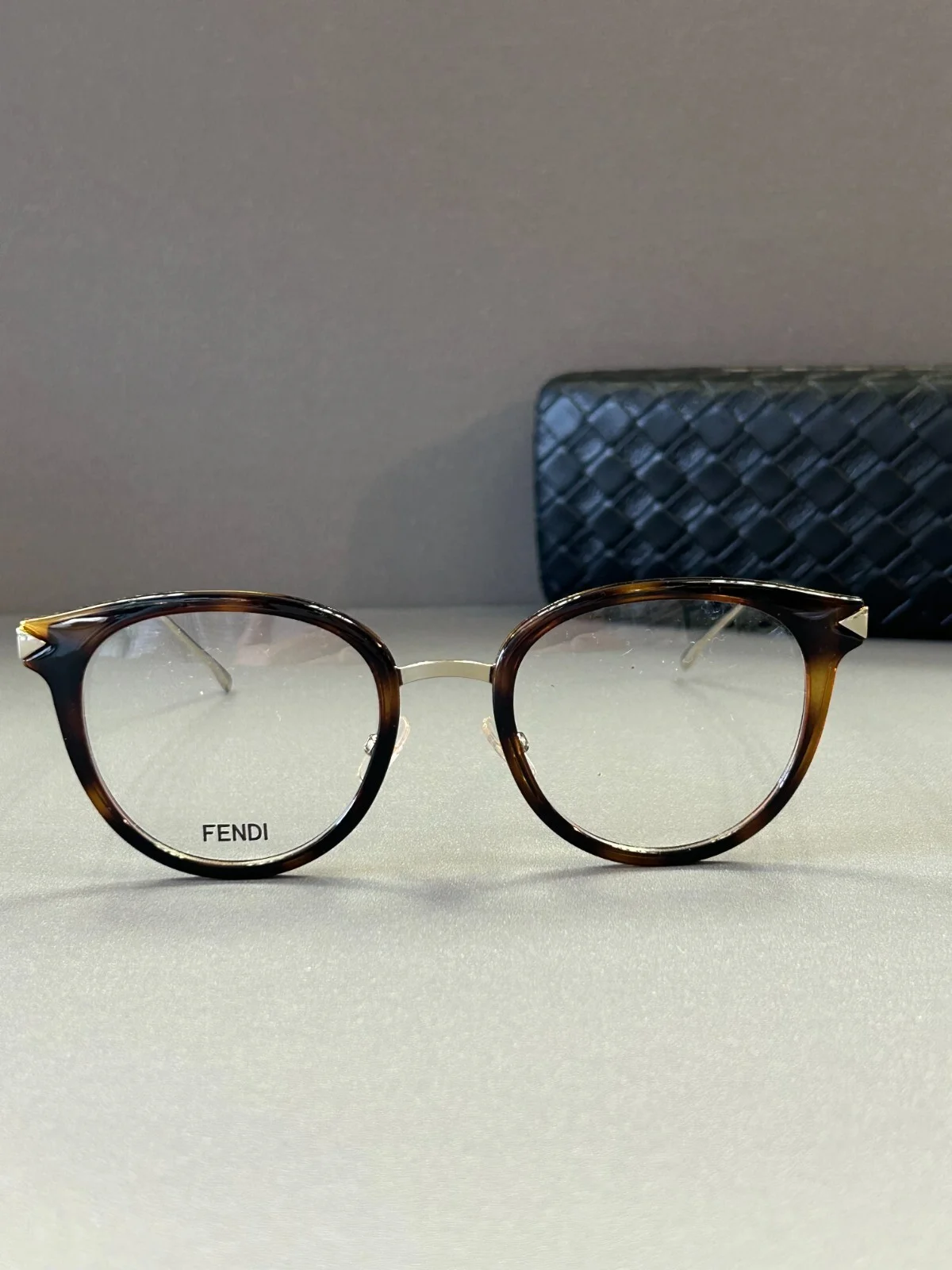 FENDI FF0166 V4Z LADIES RX EYEGLASSES HAVANA BROWN GOLD FRAMES 48-20-140 New