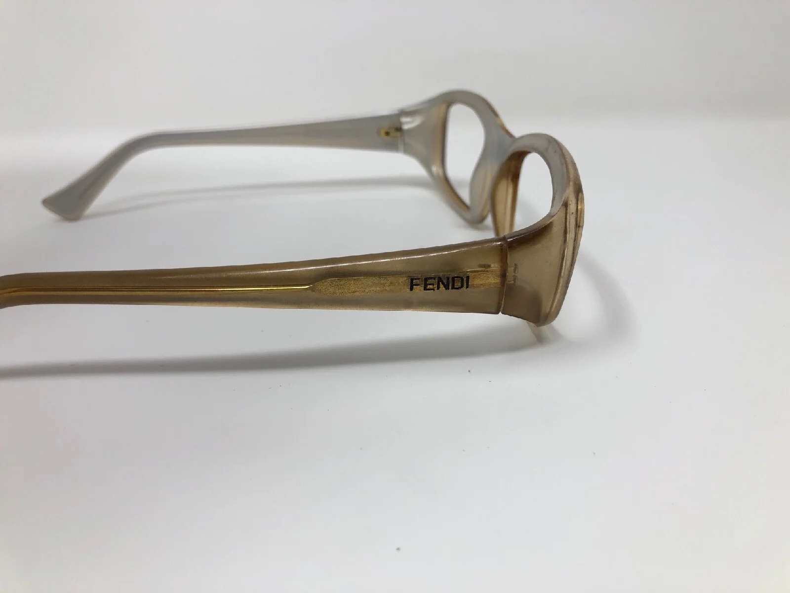 FENDI FS225 “STRAW” Sunglasses Frame Italy 53-18-130 Gold Crystal/Grey HY17 4