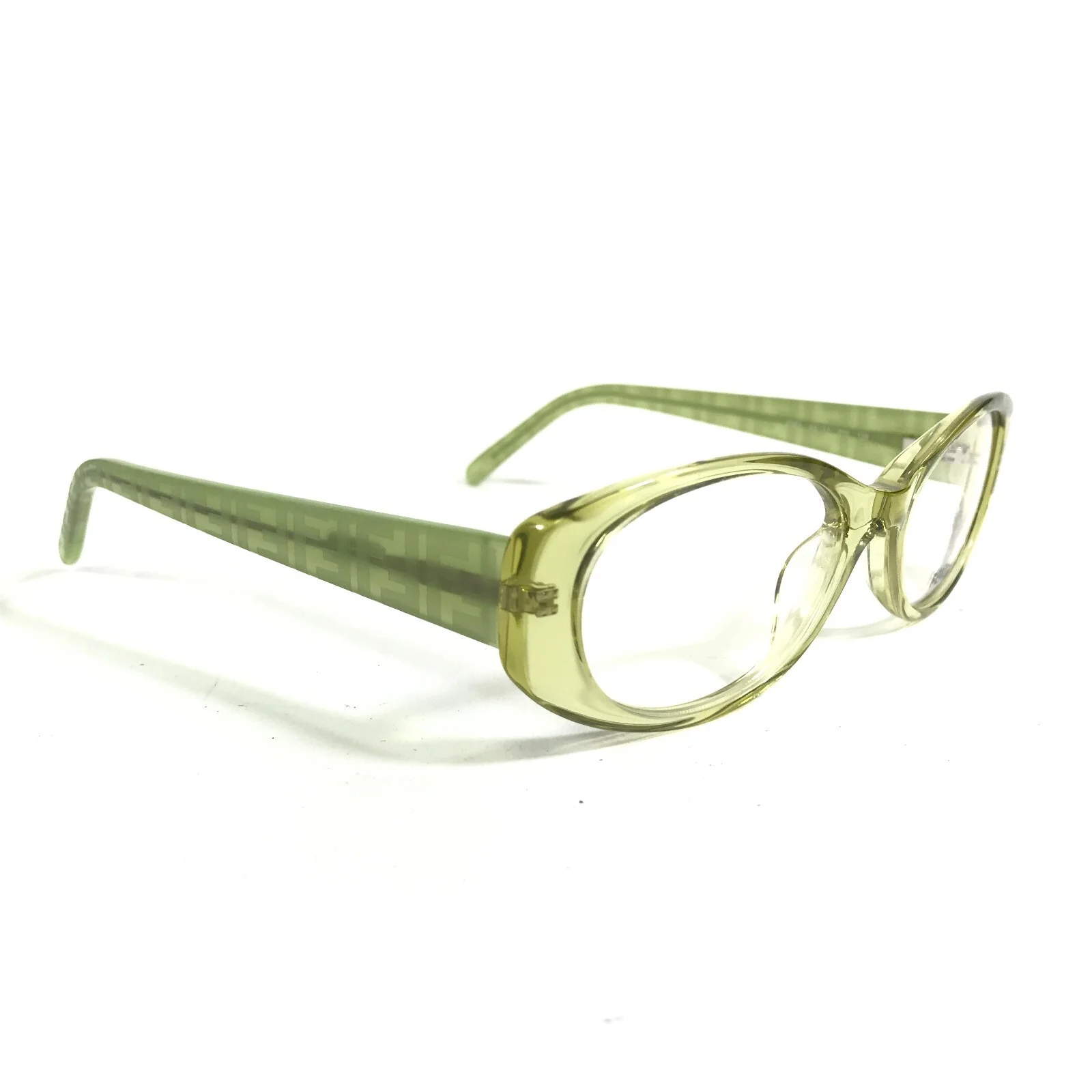 Fendi Petite Eyeglasses Frames F907 318 Clear Green Round Full Rim 49-17-135 2