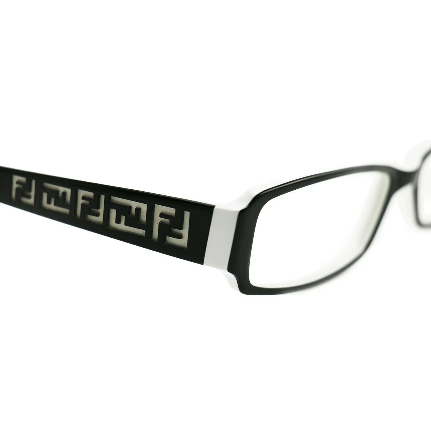 Fendi Womens F664 961 Rectangular Black/White Eyeglasses Frames 53 x 14 x 140 2