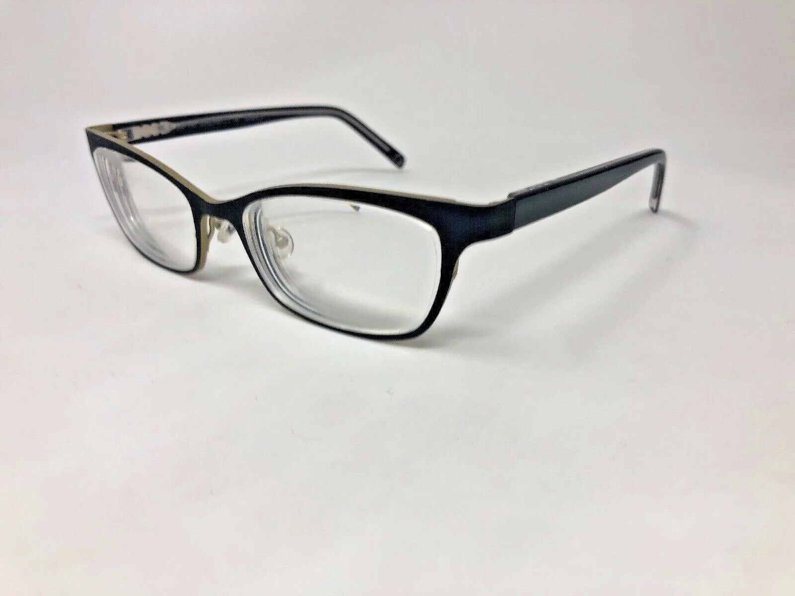 FHONE “THE SHERRIT” Eyeglasses Frame Petite DGR5 49-16-135 Black/Gold Matte WT01