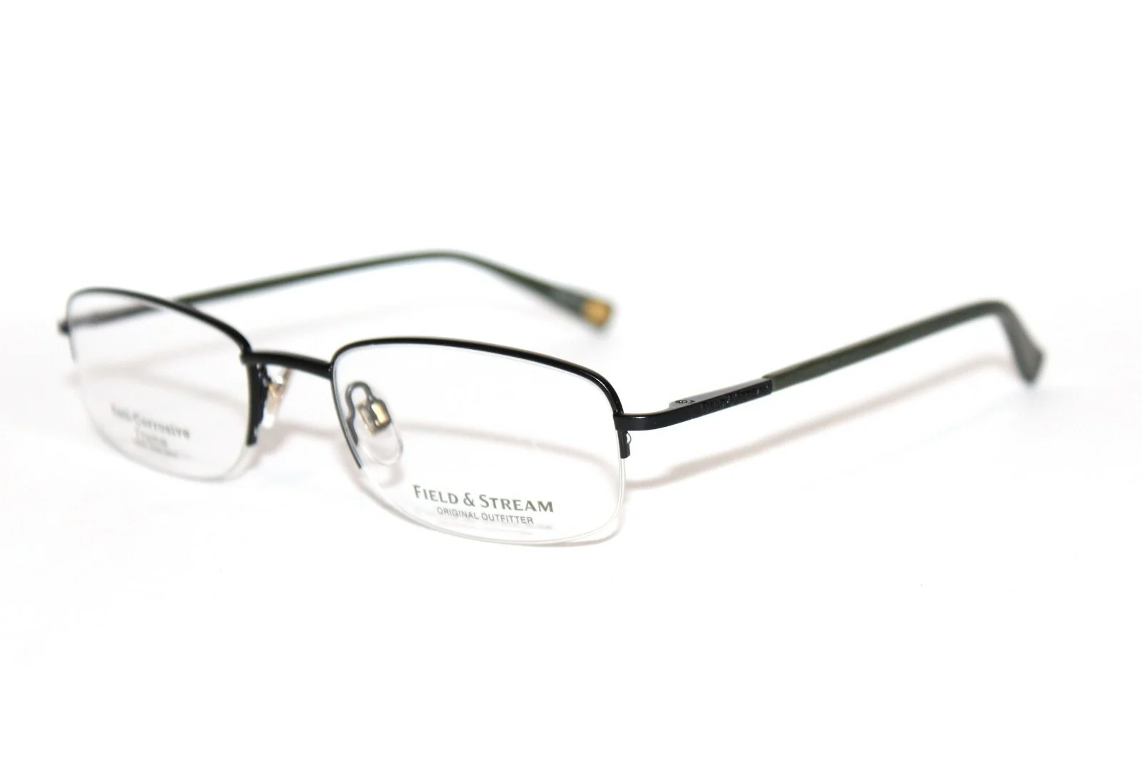 FIELD & STREAM FS014 ELKHORN BLK BLACK ANTI-CORROSIVE EYEGLASSES 53-20-140 CASE 3