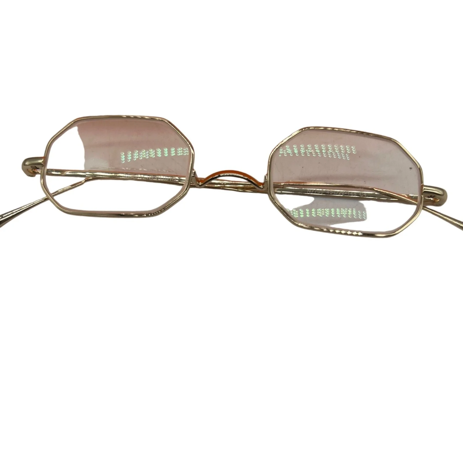 Firmoo Prescription Eyeglasses Womens 45 - 22 148 C4 N7705 Octagon Gold NEW