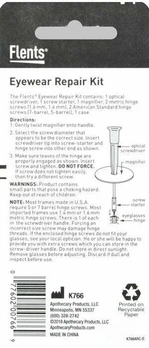 Flents Eyewear Repair Kit & Magnifier 4 Hinge Screw Sizes Fit Most Frame 1 ct 3