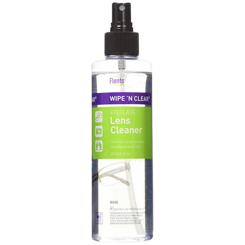 Flents Wipe & Wear Eyeglass Lens Cleaner Removes Smudges & Oil Streak Free 8 oz