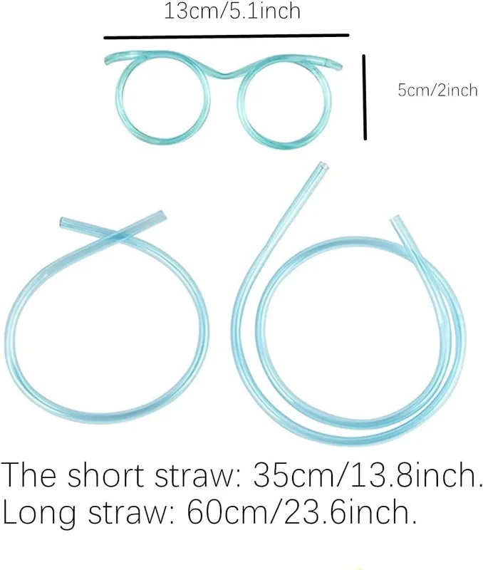 Flexible Soft Silly Straws, 8PCS Drinking Straw Eye Glasses, Silly Straw Glasses 2