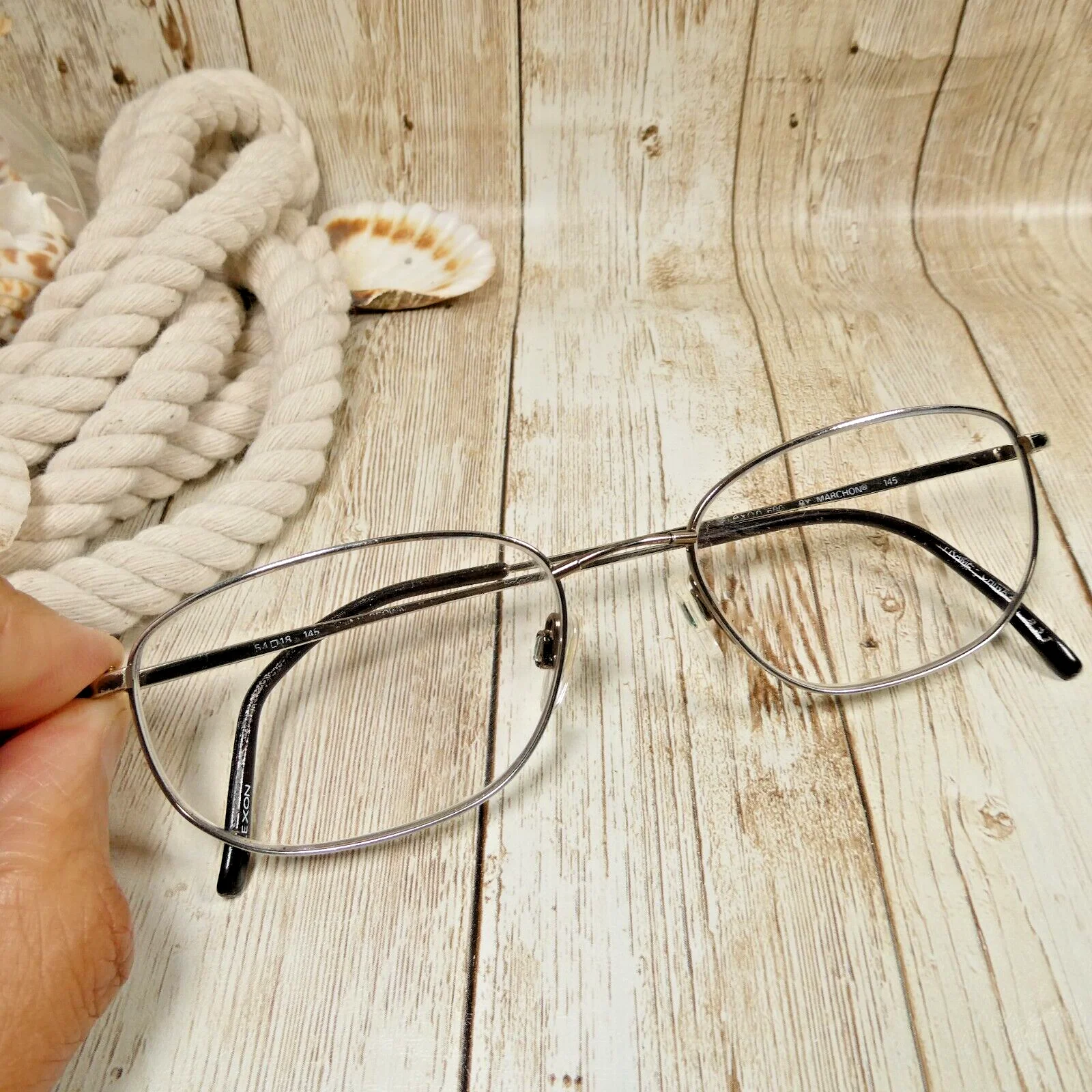 Flexon 600 by Marchon Silver Metal Eyeglasses FRAMES - 54-18-145 2
