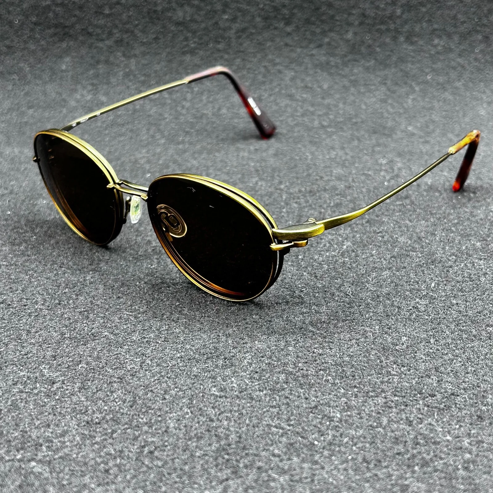 Flexon 905 MAG Set 714 Eyeglasses with Magnetic Sun Clip Brass 51-18-140 Used 2