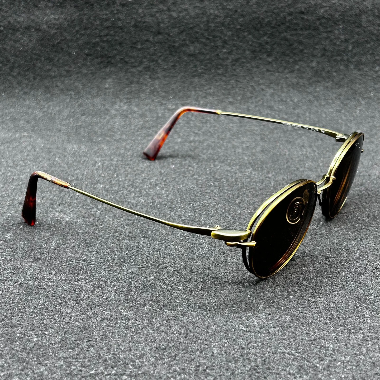 Flexon 905 MAG Set 714 Eyeglasses with Magnetic Sun Clip Brass 51-18-140 Used 3