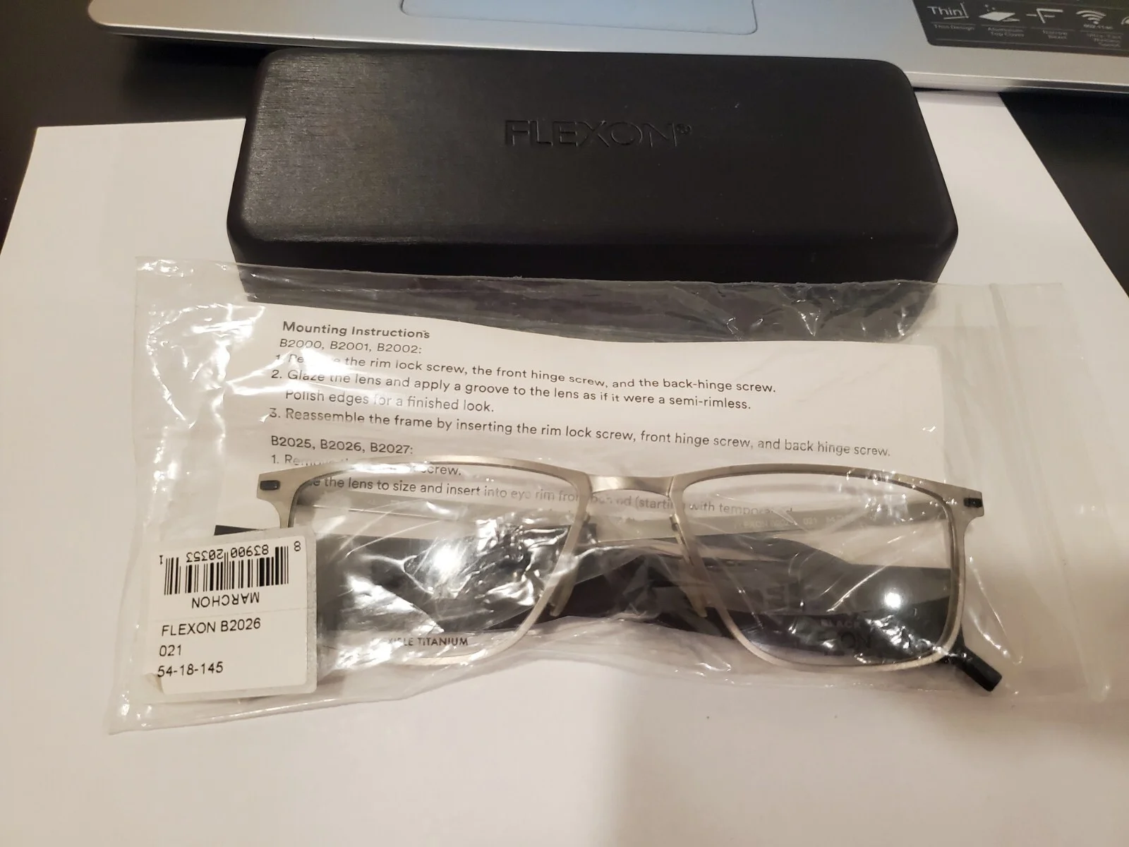 FLEXON B 2026 021 Palladium Flexible Titanium Eyeglasses 54mm/18 with Case NEW 2