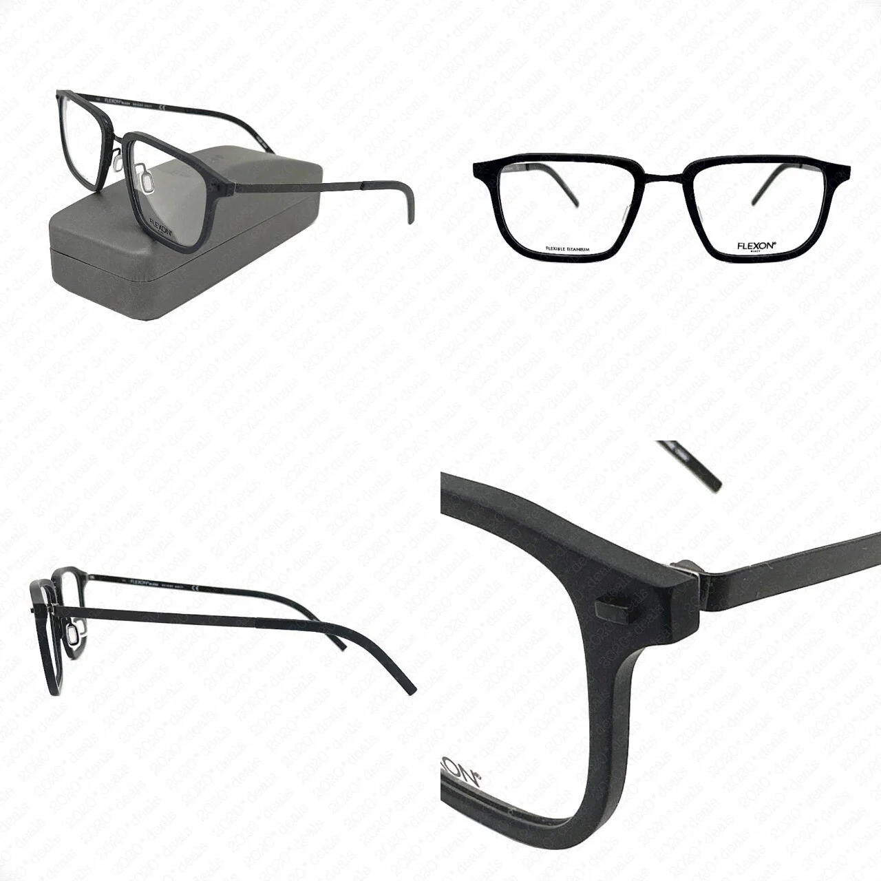 Flexon B2037 002 55mm Matte Black w/Demo Lenses Eyeglasses 55-22-145mm