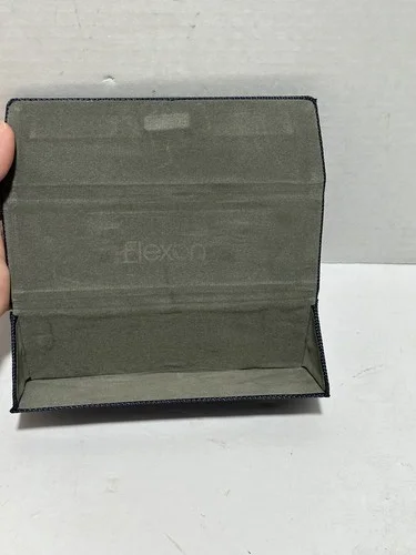 Flexon Collection Blue Triangular Folding Eyeglass Case Tri-Fold Glasses Storage 4