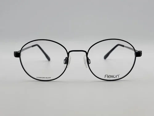 Flexon E1081 001 Mens Black Titanium Eyeglass Frames 49-19-145 2